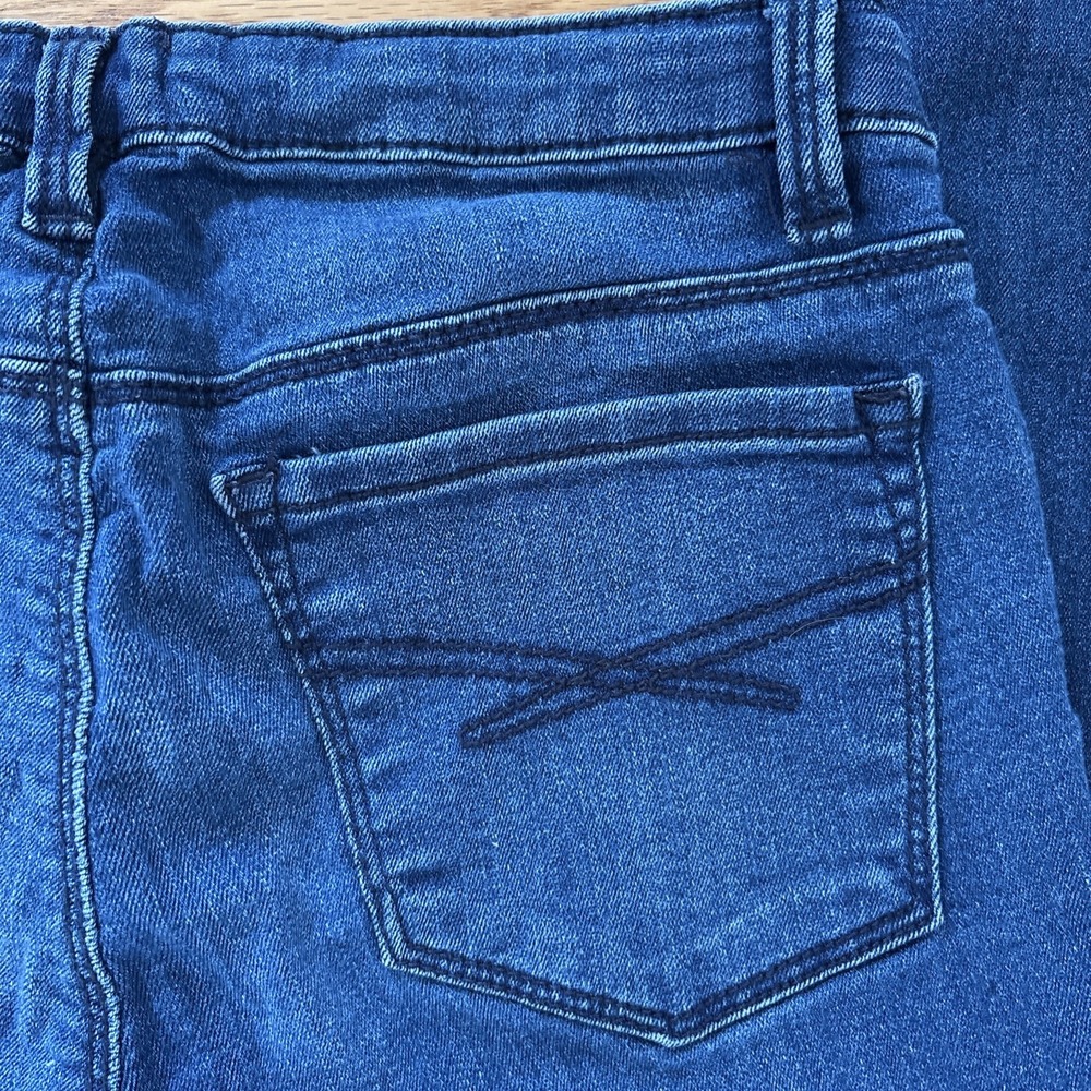 Gap Jeans Girls Sz 14 Blue Super Skinny Adjustable Waist 5 Pocket Button Closure - Picture 8 of 11